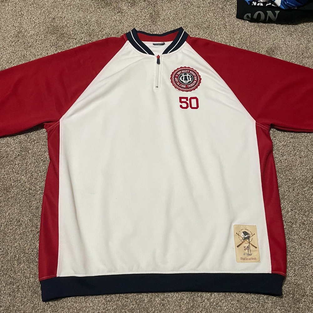 G Unit 50 Cent Official Zip Up Sweatshirt Pullover Red White